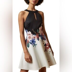 NWT Ted Baker London Tildda Jamboree Dress Skater Flare Skirt Floral Design